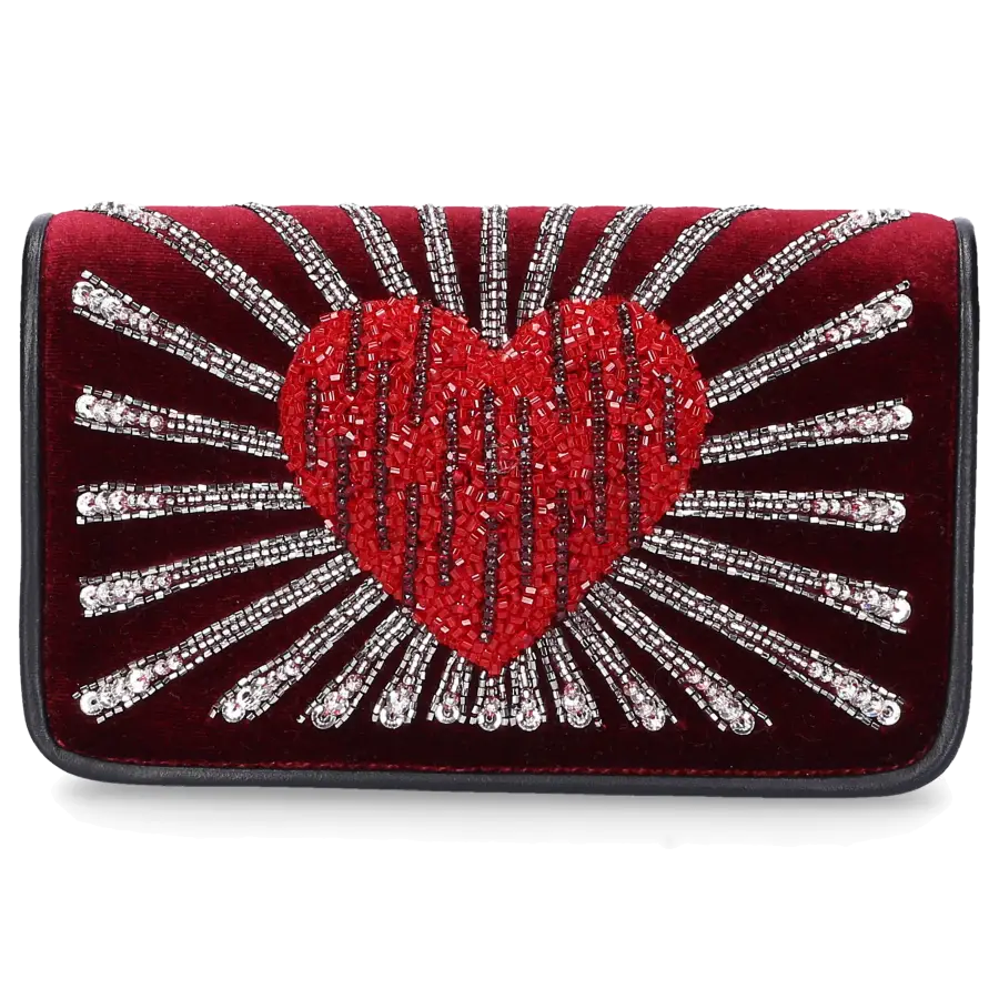 Les Petit Joueurs - Handtasche GINNY Samt - rot