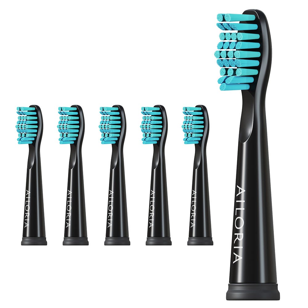Ailoria Flash Travel Ersatzbürstenköpfe 6er Set Schwarz