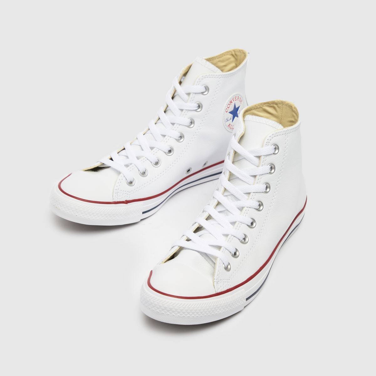 Converse All Star Hi cipők fehér és piros színben