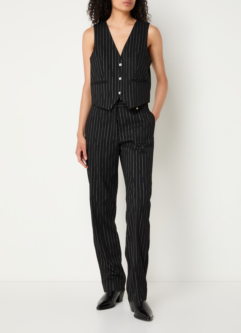 Fabienne Chapot Gigi waistcoat with lurex and pinstripe
