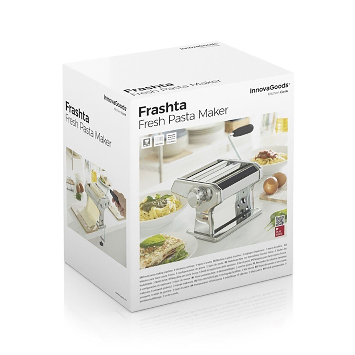 DOTMALL Nudelmaschine Edelstahl Pastamaschine, für Spaghetti Lasagne Nudeln,InnovaGoods