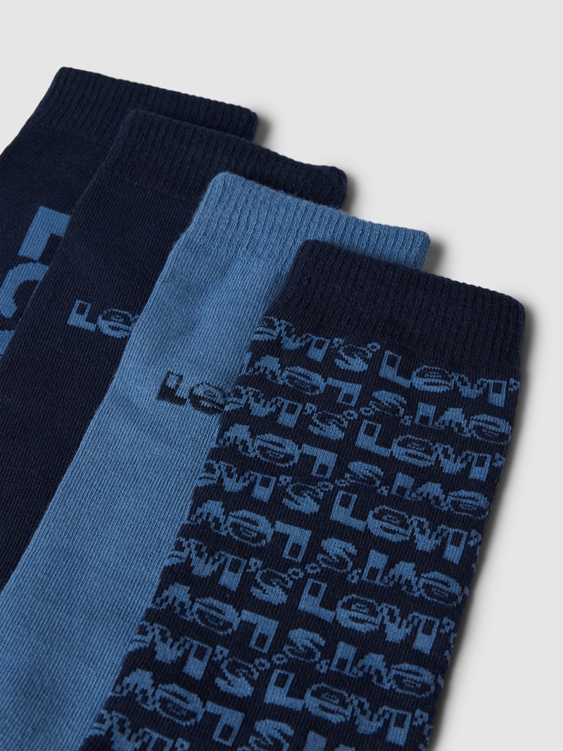 Socken mit Label-Details im 4er-Pack in blau