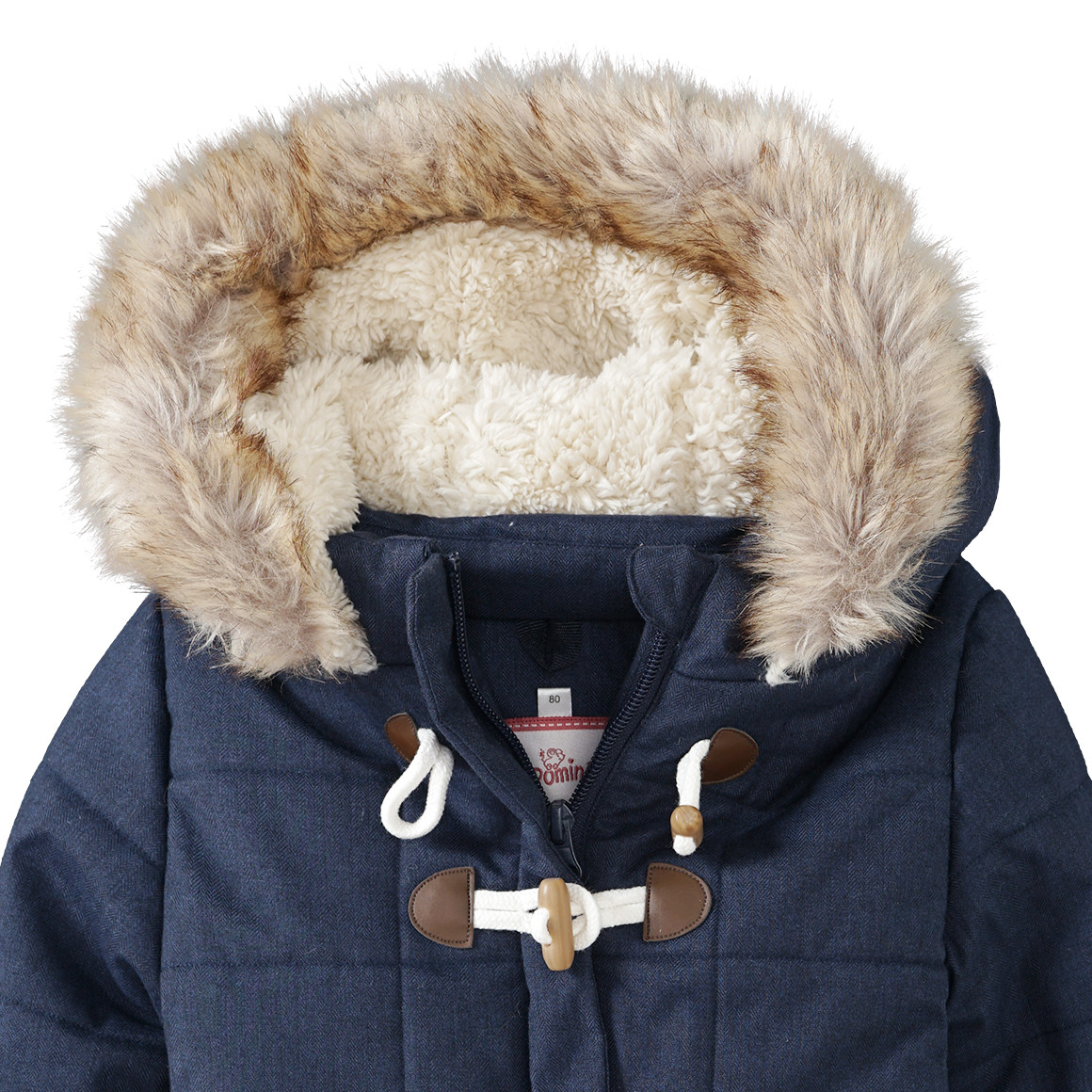 Baby Steppjacke mit Fellimitat