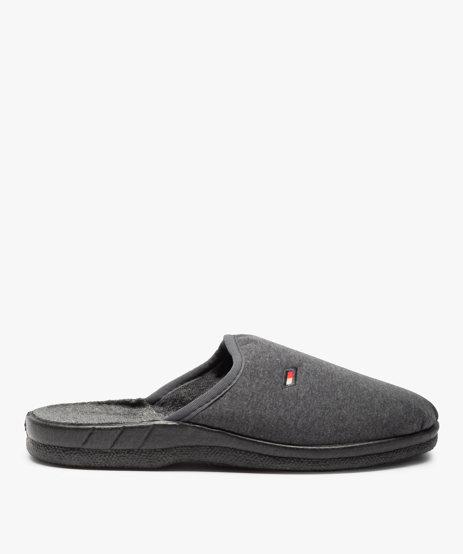 Pantoufles homme mules confort unies dessus jersey gris | GEMO