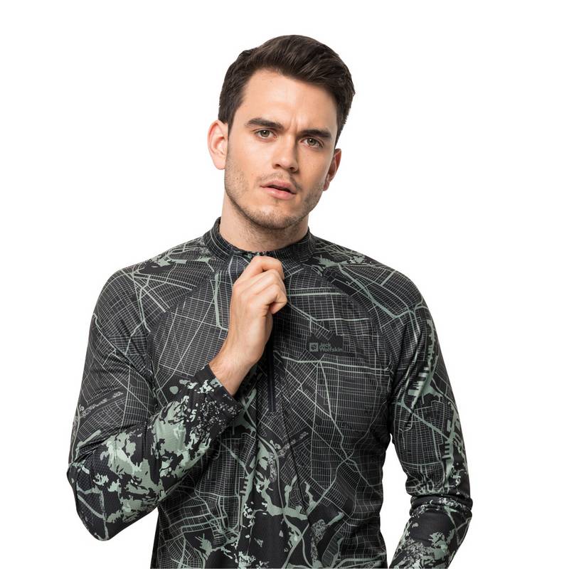 Jack Wolfskin MOROBBIA L/S PRINTED M Funktionsshirt Herren