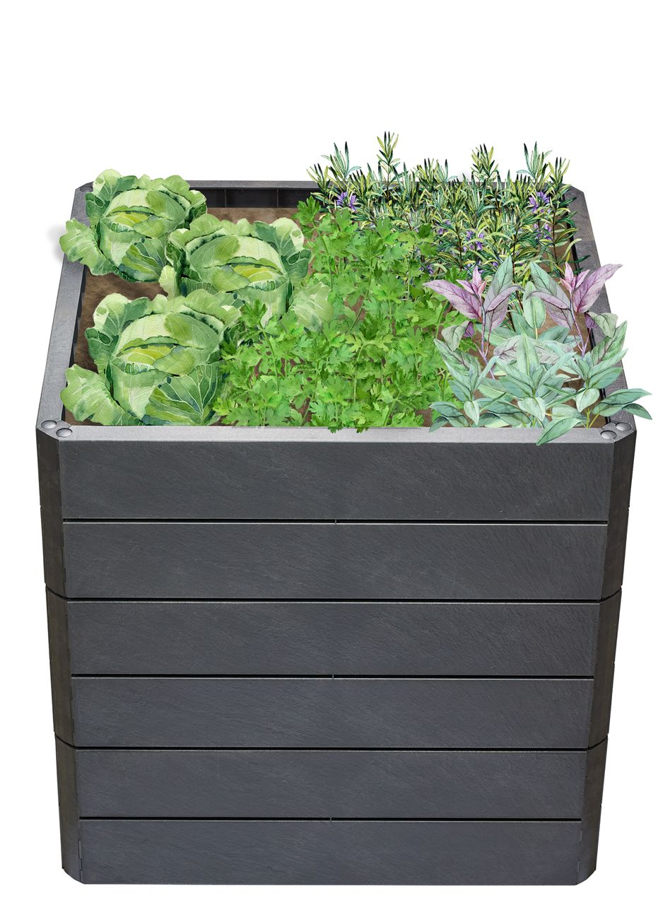 Garantia ERGO QUADRO L 75 Hochbeet Stone inkl. Wassersparsystem