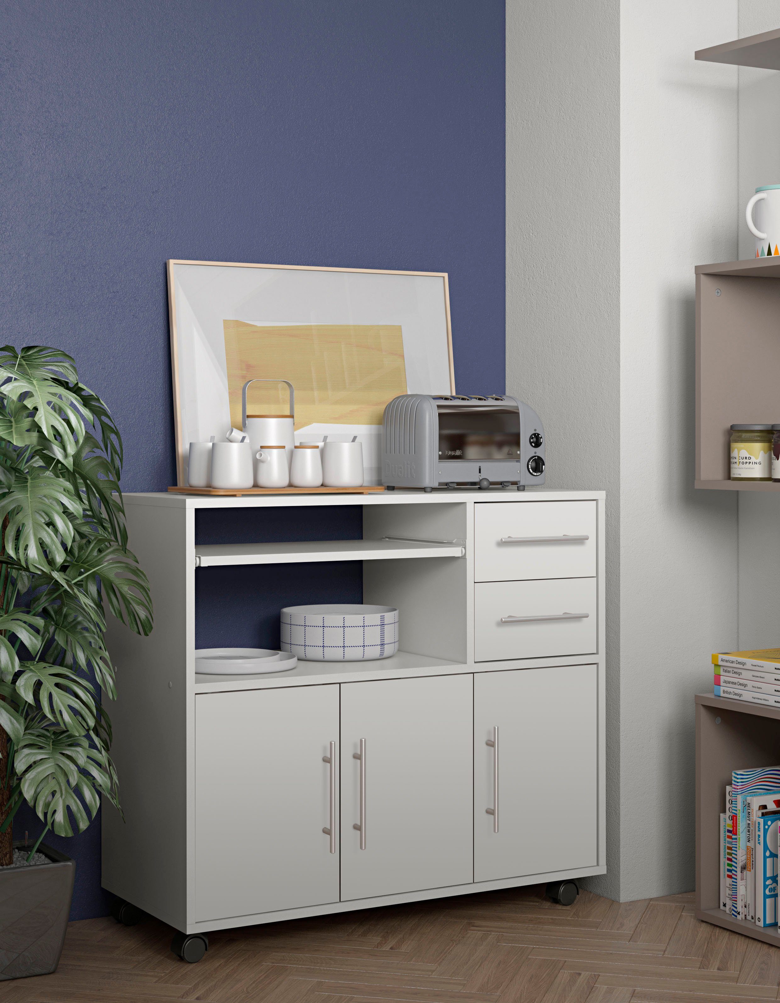 TemaHome Mehrzweckschrank Marius Breite 89 cm, auf Rollen