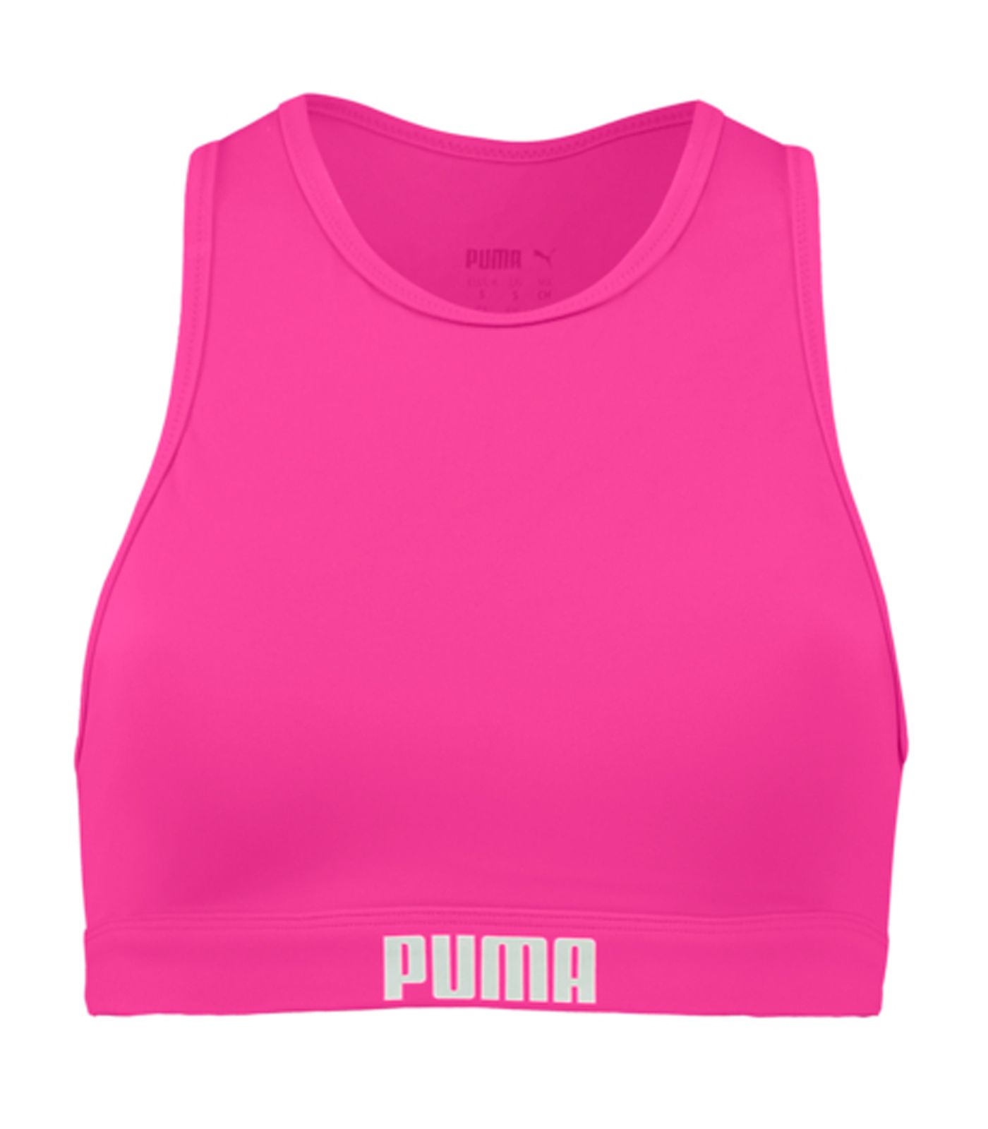 PUMA Neon Pink Damen-Racerbak Bikini-Oberteil