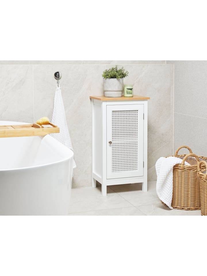 Beliani Badezimmerschrank ALAMOS in Weiß/Heller Holzfarbton günstig kaufen onesize