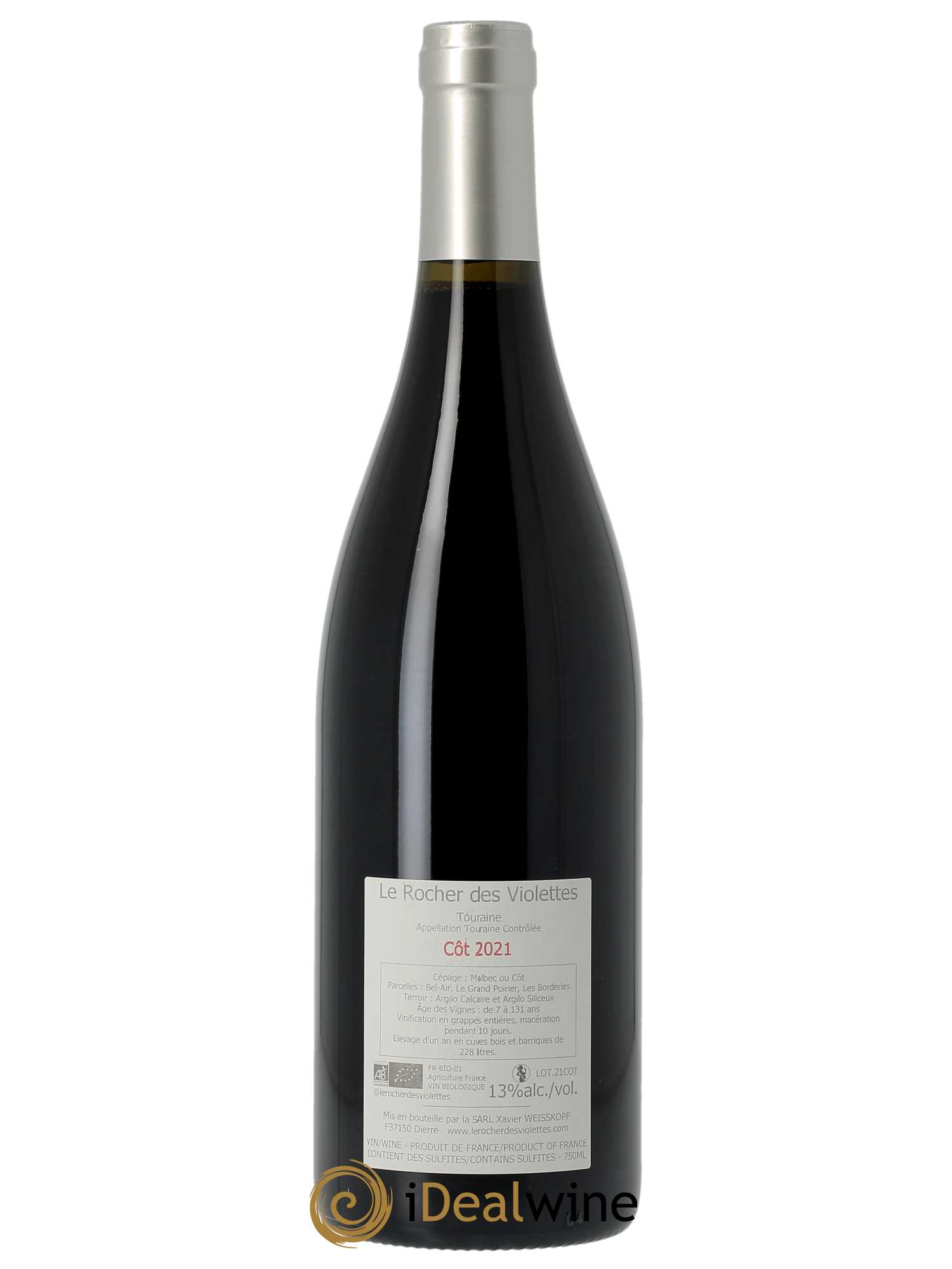 Touraine Côt Le Rocher des Violettes  2021 - Lot de 1 Bouteille