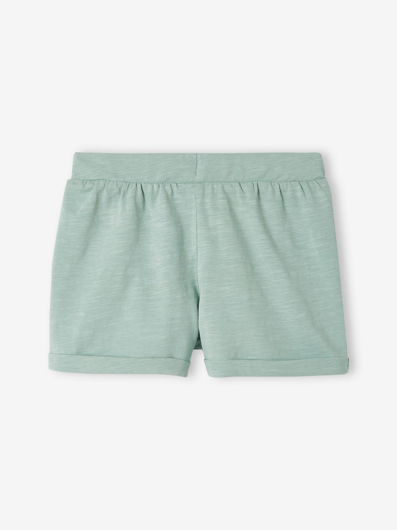 Lot de 2 shorts en jersey fille vert d'eau