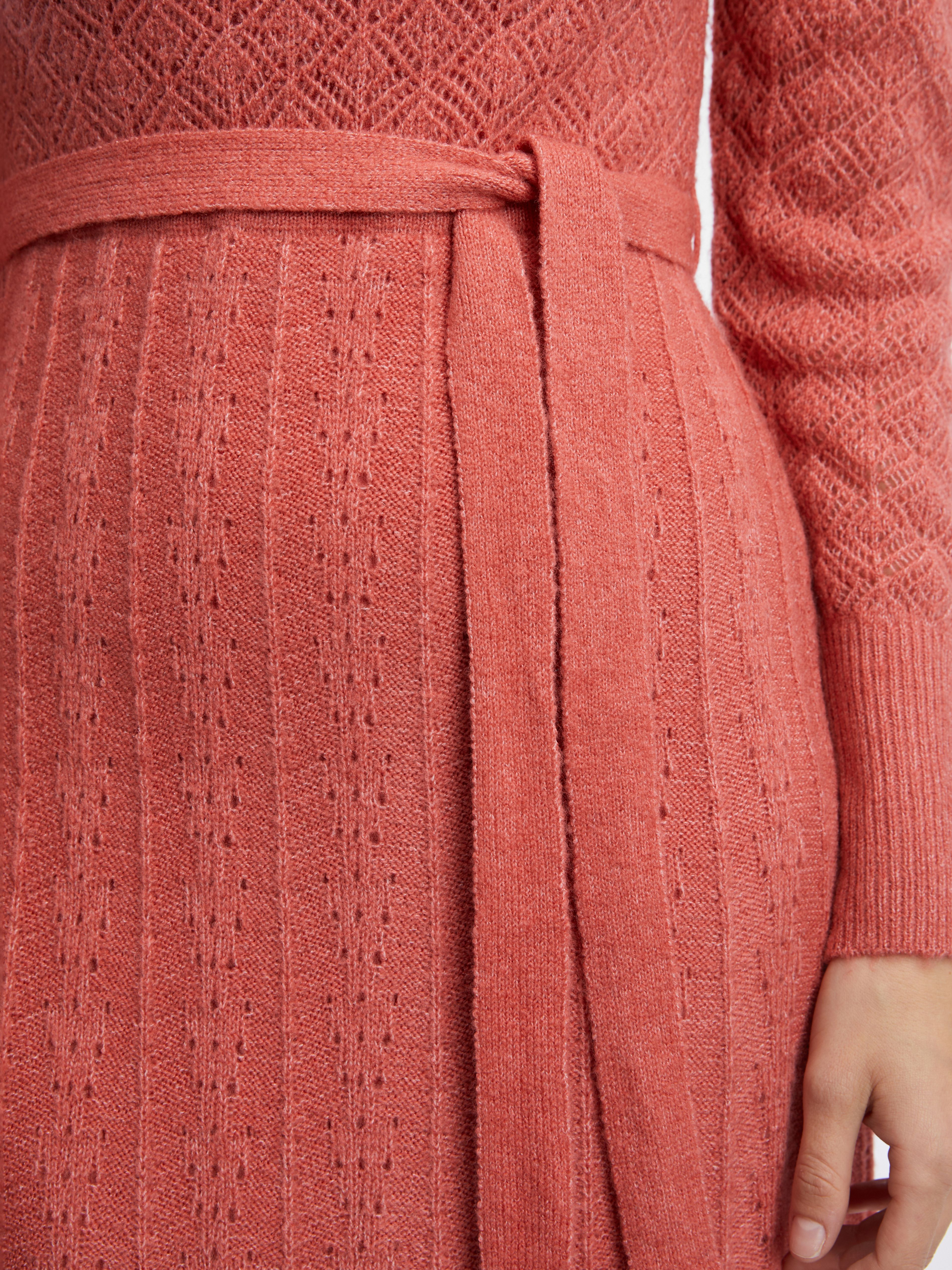 Ziegelfarbenes Damen-Pulloverkleid mit Wollmischung ORSAY
