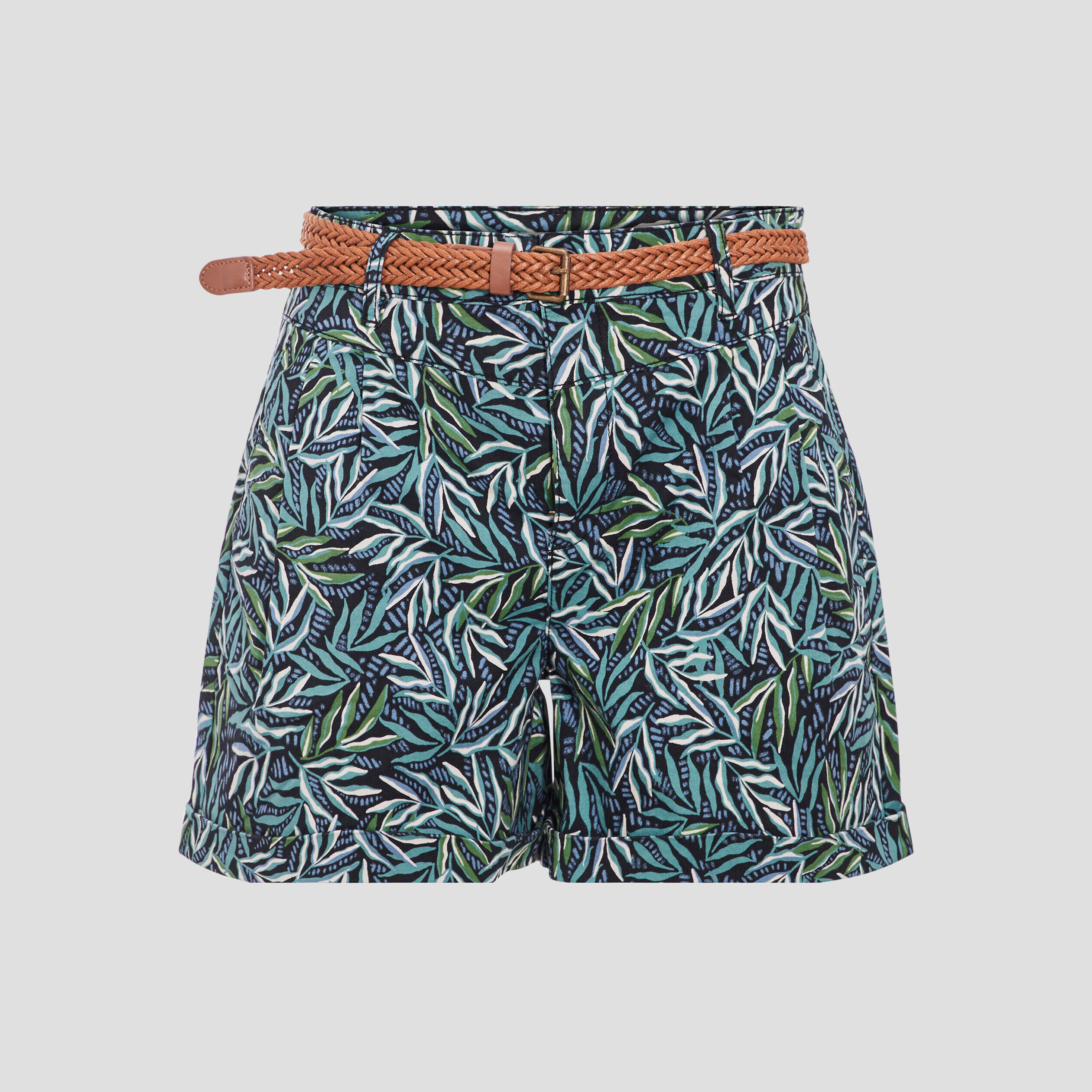 Short chino ceinturé noir femme | Cache Cache