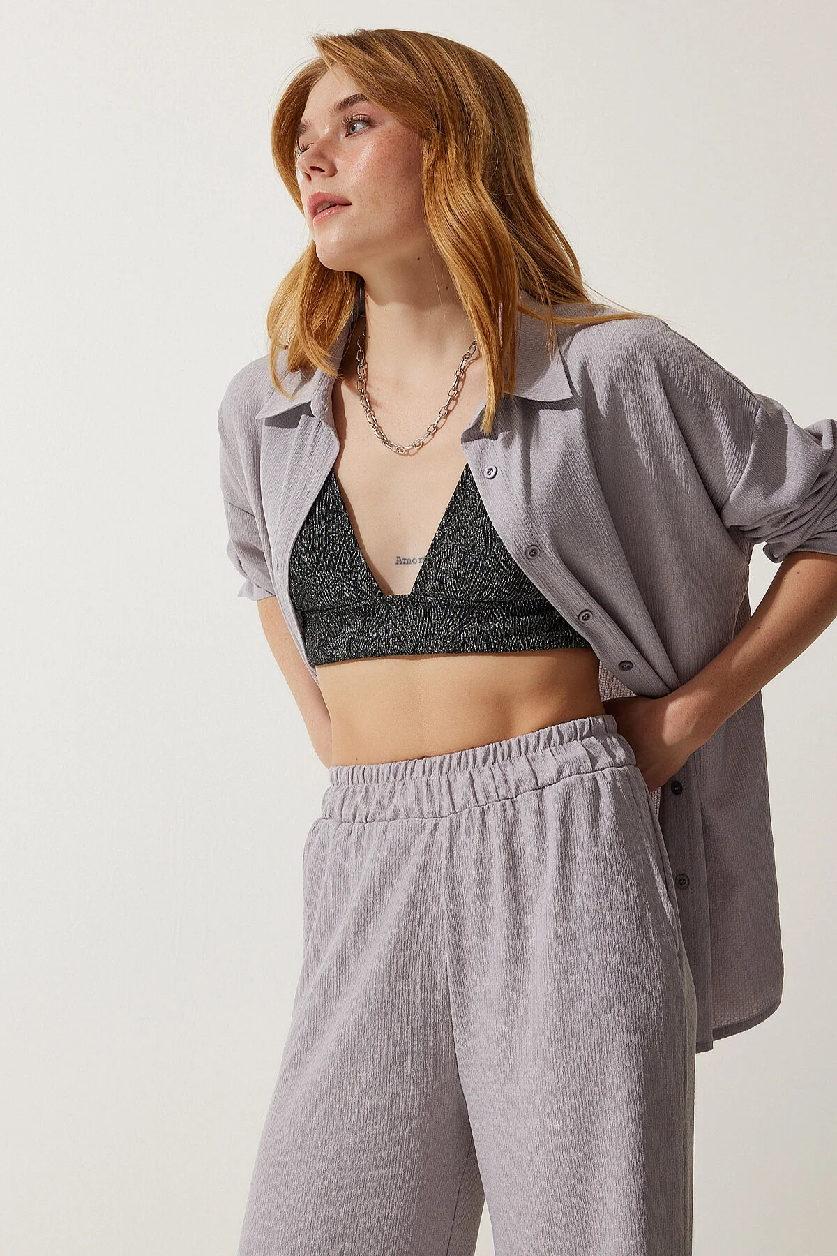 Happiness İstanbul  Zweiteiler - Grau - Regular Fit