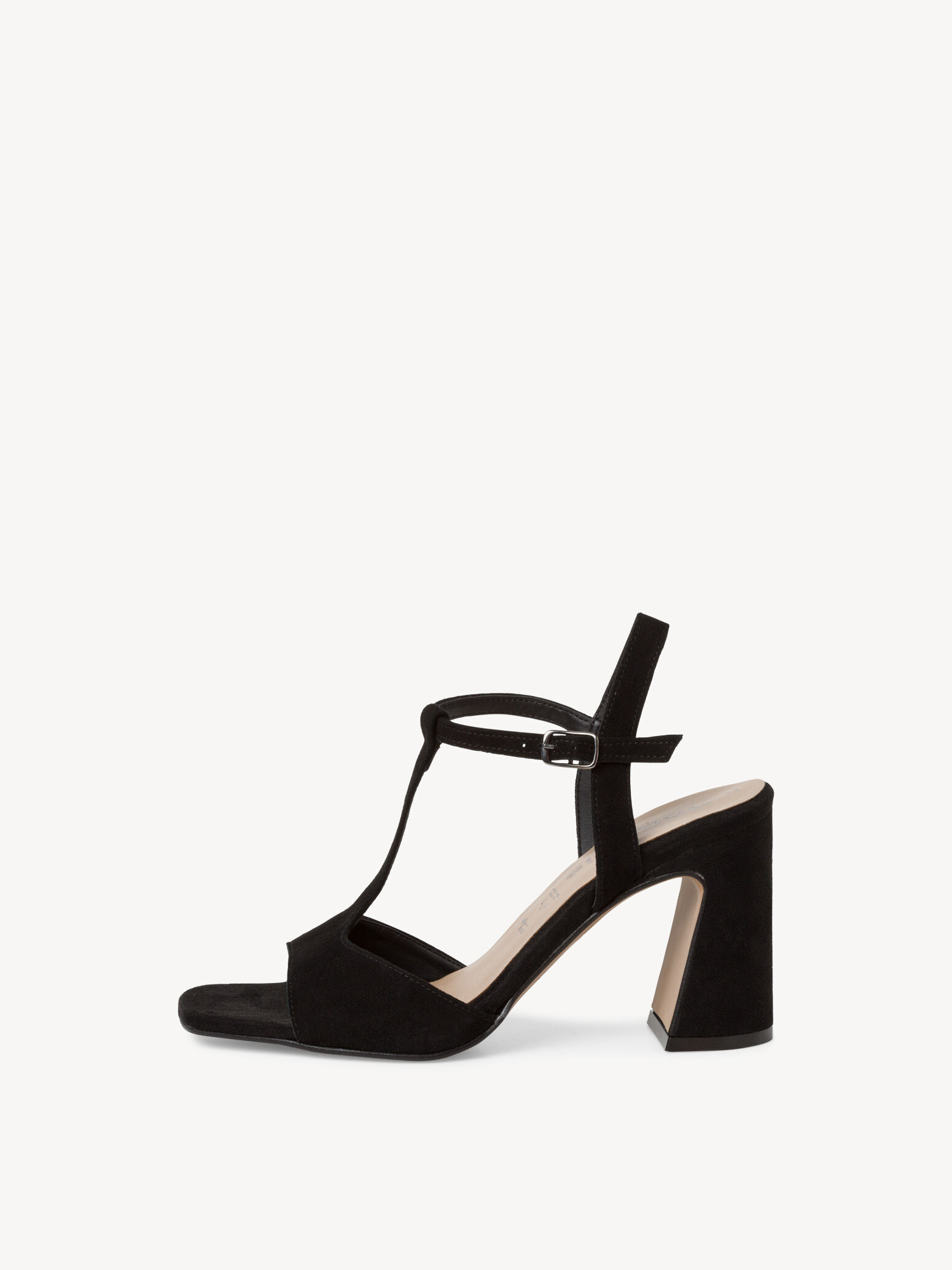 Sandale à talon en cuir - noir