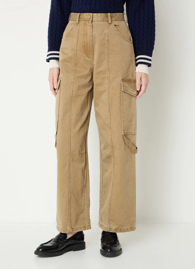 Blugi cargo cu talie înaltă și croială largă de la Sandro