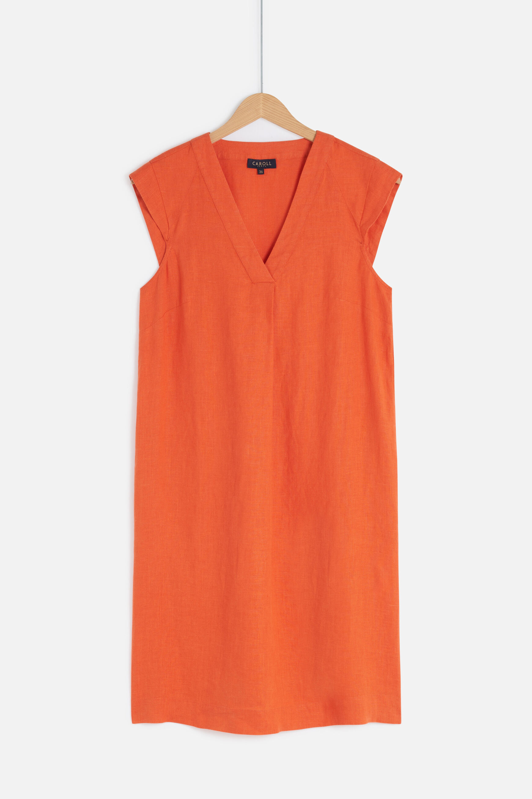 robe pamela 100% lin orange femme