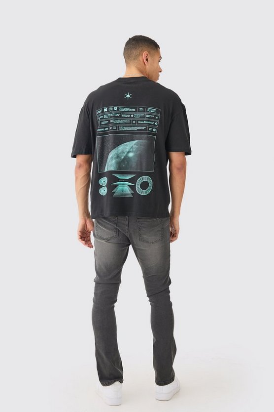 Oversize T-Shirt mit Space-Print