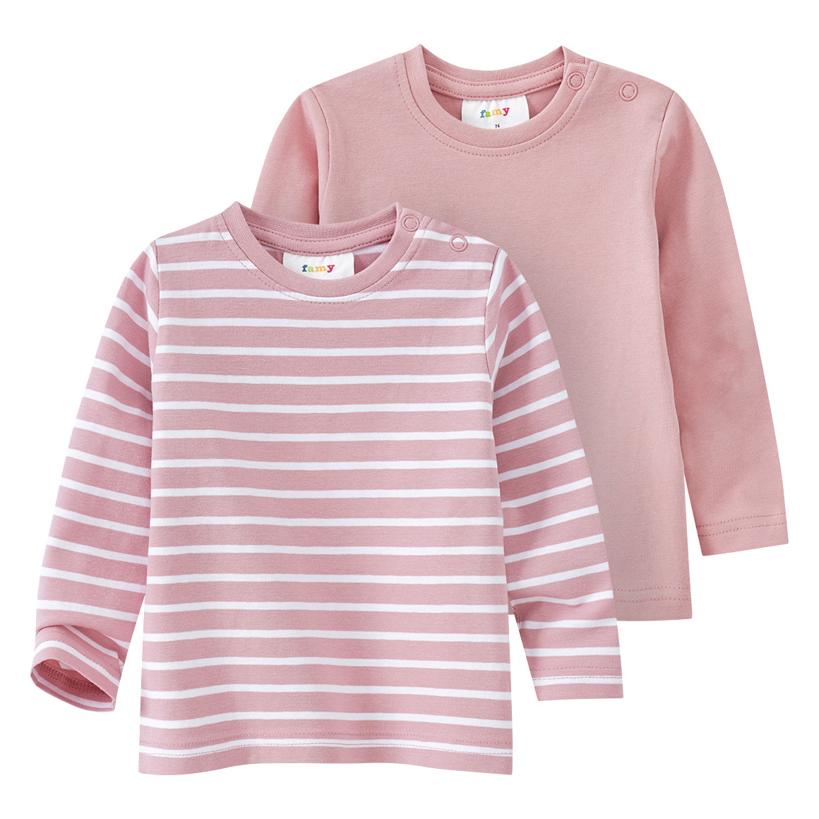 2 Baby Langarmshirts im Basic-Style