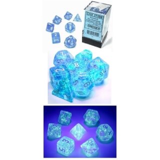 Borealis® Polyhedral Sky Blue/white Set (7)
