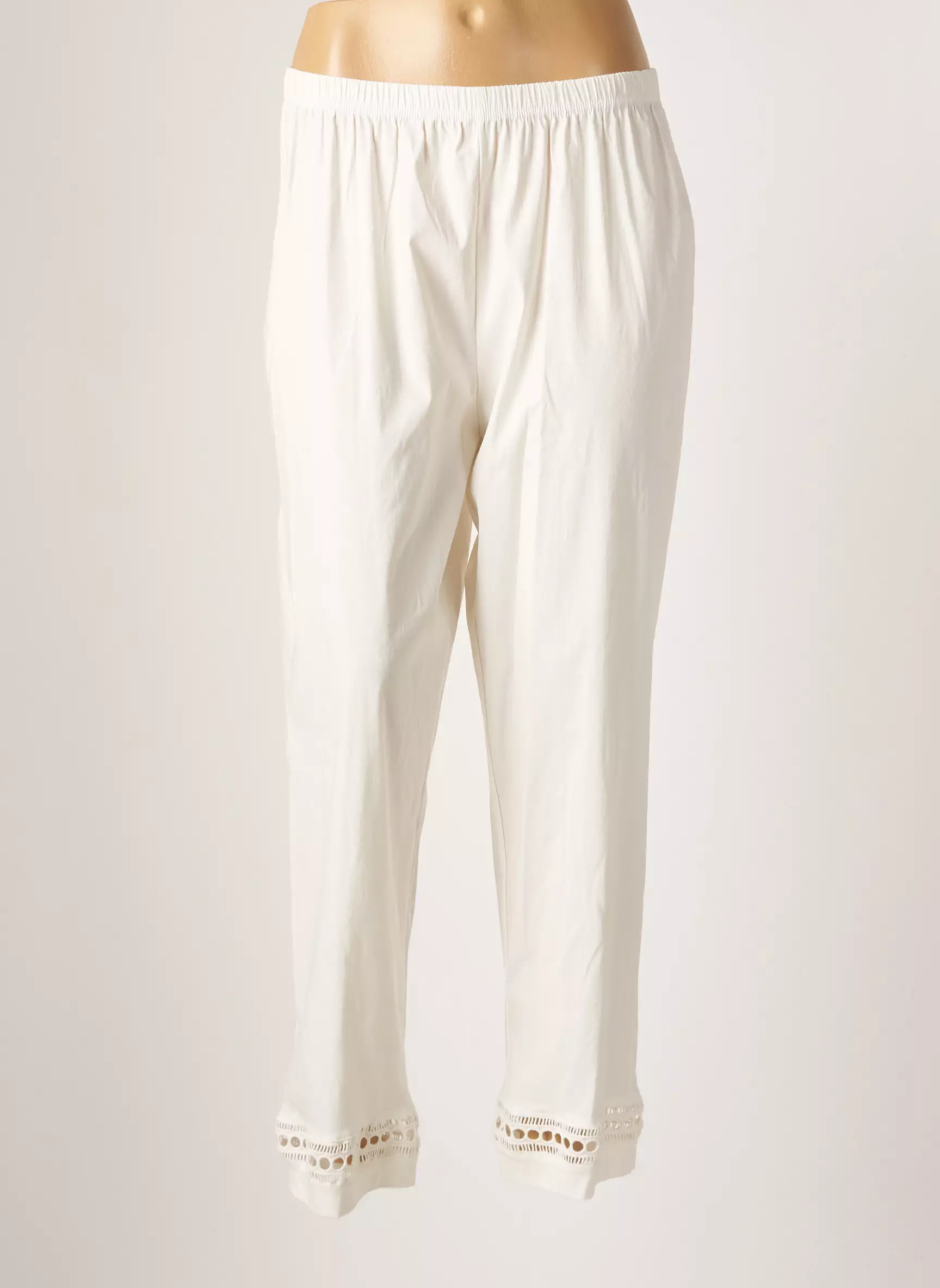 Franck Anna Pantalons Droits Femme couleur blanc