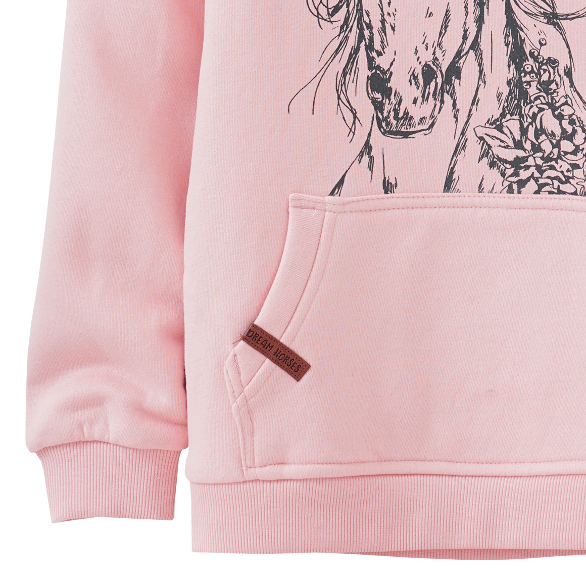 Mädchen Hoodie mit Pferde-Print