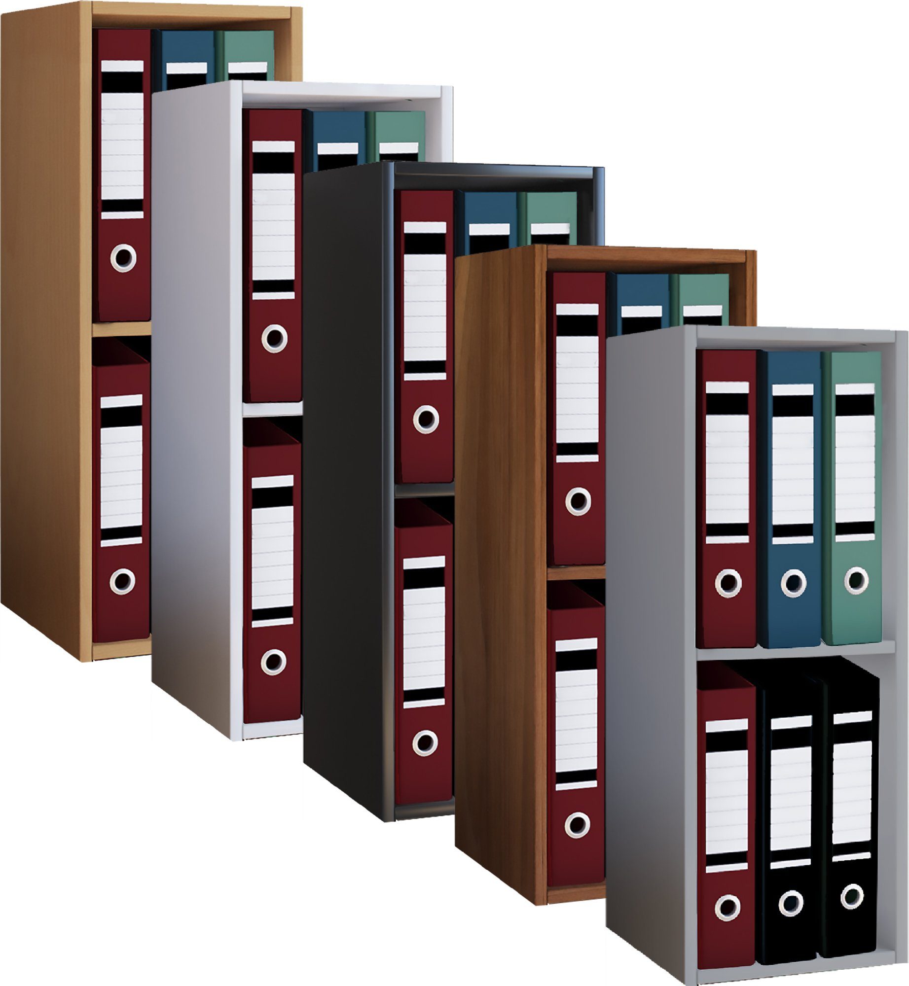 VCM Aktenregal Holz Büro Regal Bücher Ordner Aktenregal Offas 2f, 1-tlg.