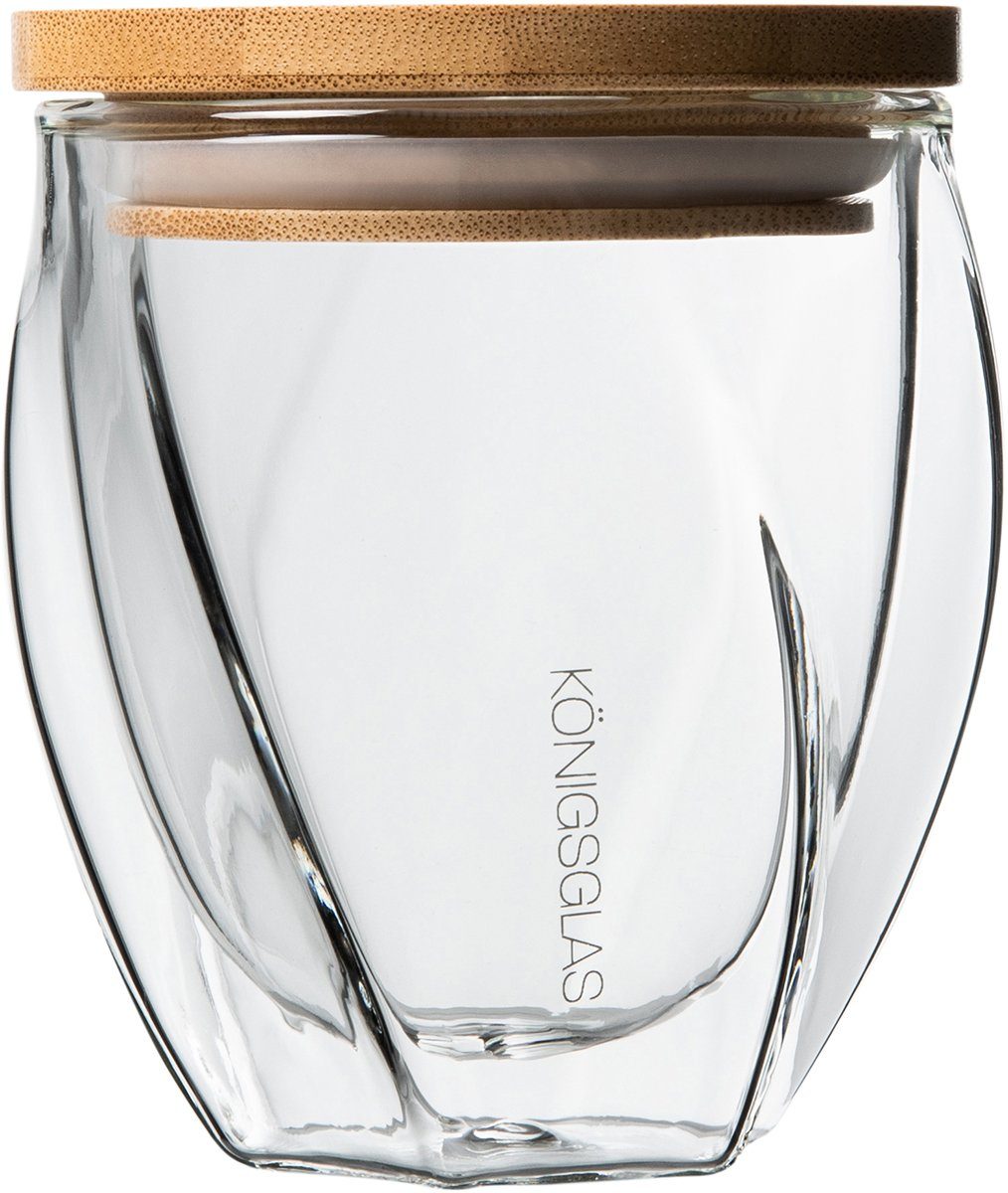 Königsglas Gläser-Set Swing doppelwandige Gläser 2/4er Glas Set 250/350 ml Cocktailgläser, Premium Latte Macchiato Gläser aus Borosilikatglas, Trinkglas Kaffee Cappuccino Tasse Teeglas