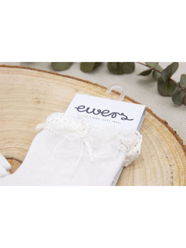 ewers 2er-Set Socken Taufsöckchen mit Spitze in weiß günstig kaufen