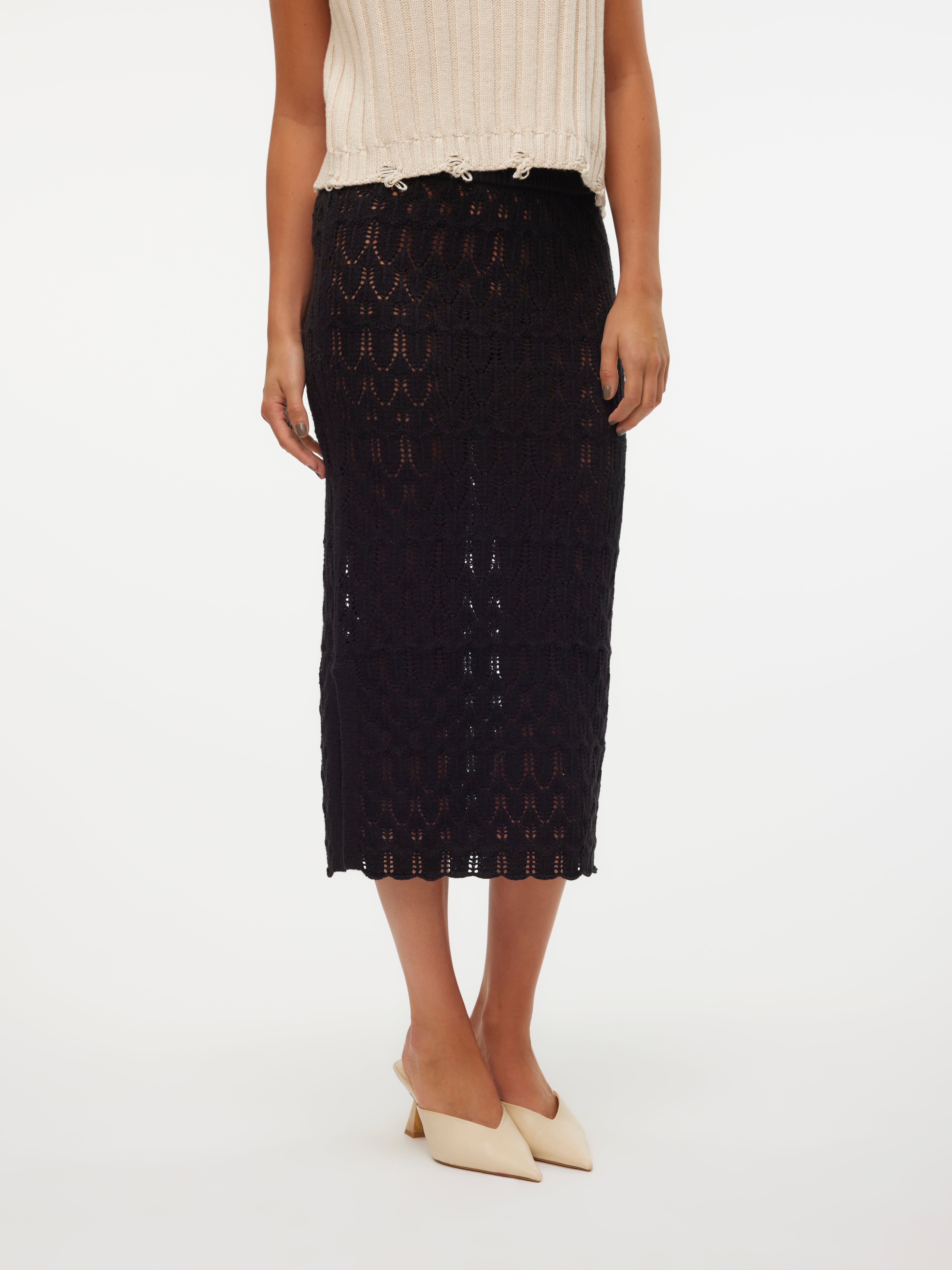 VMFABIENNE Hohe Taille Langer Rock