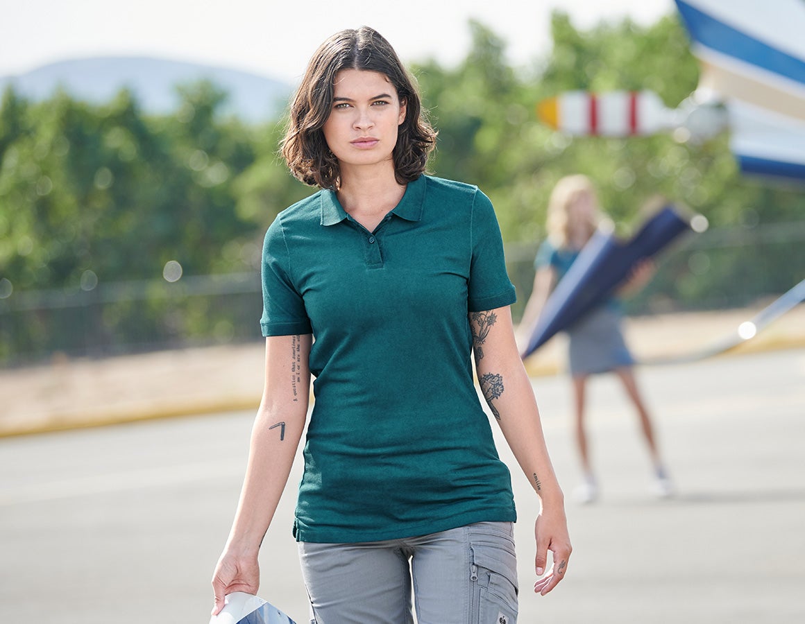 e.s. Polo-Shirt vintage cotton stretch, Damen