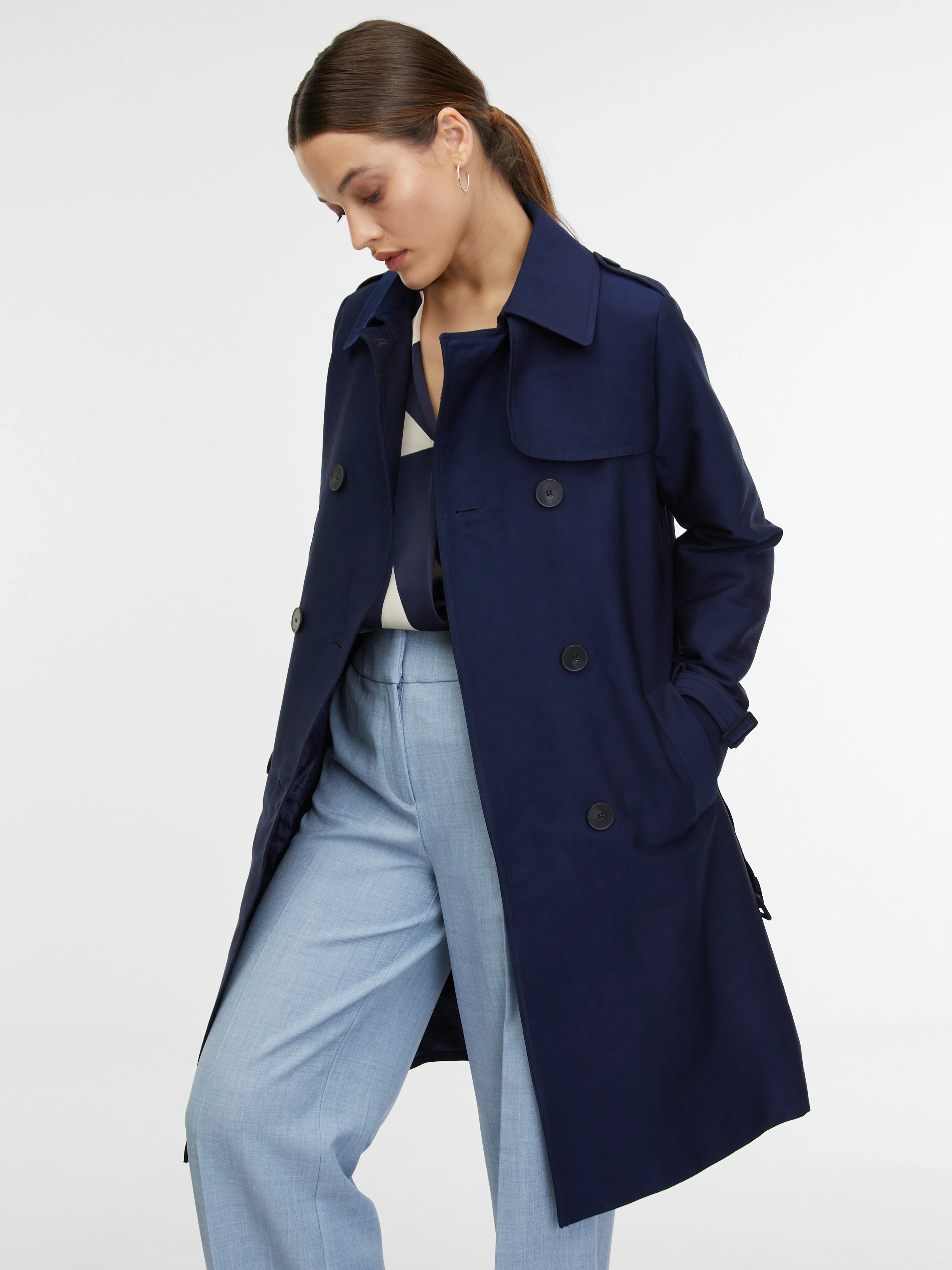 Dunkelblauer Damen-Trenchcoat ORSAY