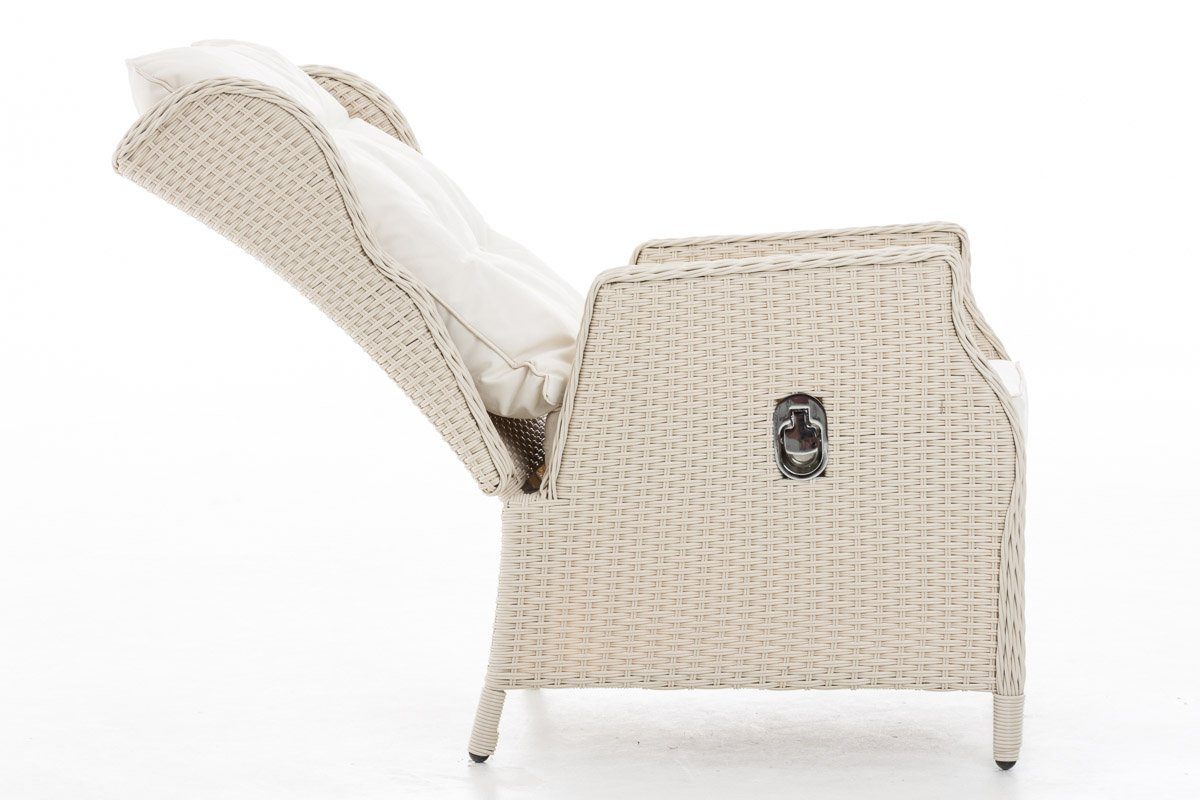 CLP Gartensessel Breno, Polyrattan, verstellbar, Fußhocker, Outdoor