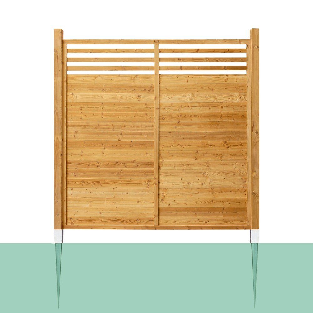 HOME DELUXE Gartenzaun Holzzaun SOMA - Mengenauswahl, (1-St., mit Pfosten), Element: 180 x 180 cm Sichtschutzzaun