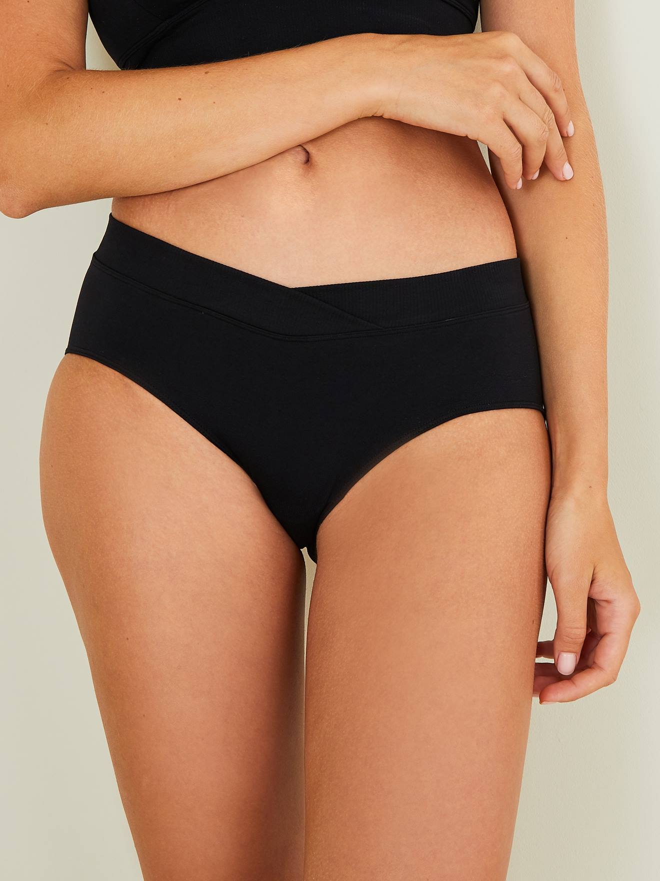 Lot de 2 shorties de grossesse sans coutures en microfibre lot noir