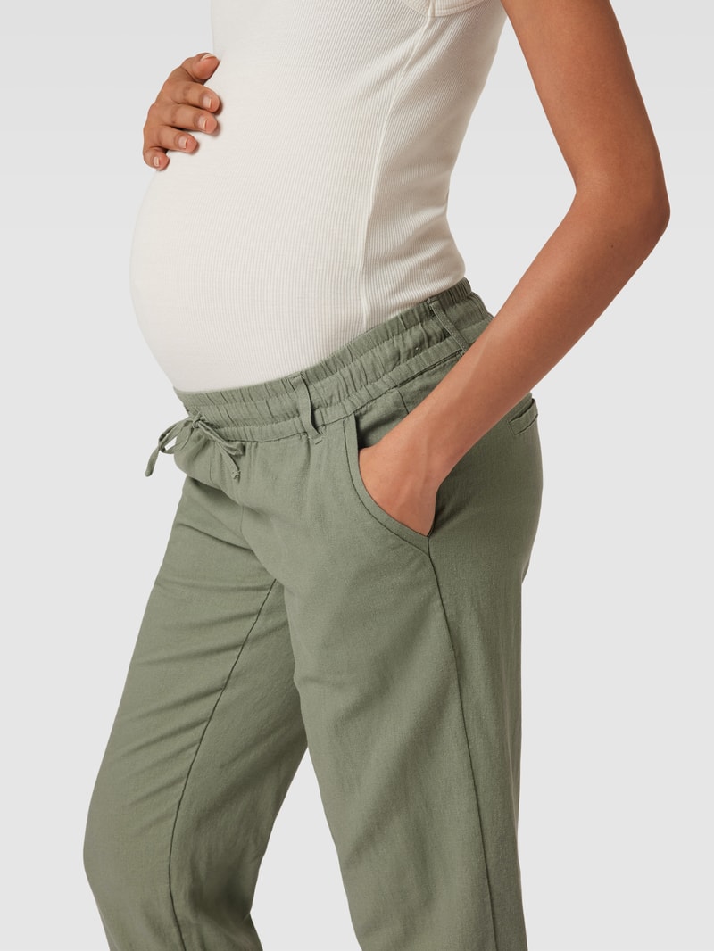 Umstands-Stoffhose mit elastischem Bund Modell 'BEACH' in khaki