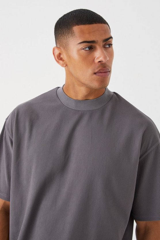 Geripptes Oversize Ottoman T-Shirt