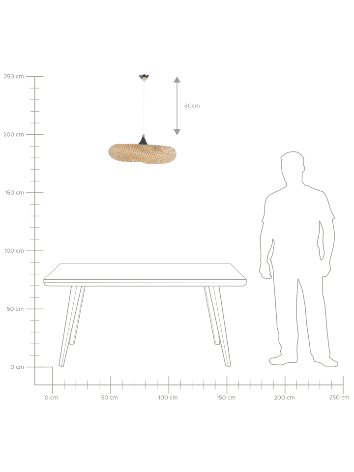 Beliani Pendelleuchten BOYNE in Heller Holzfarbton/Silber/Transparent günstig kaufen onesize