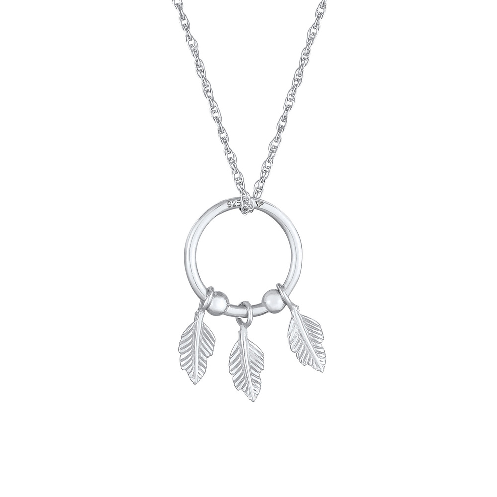 Elli Elli Collier Pendentif Plume Femme Boho Hippie Tendance Eté en Argent Sterling 92 Bijoux