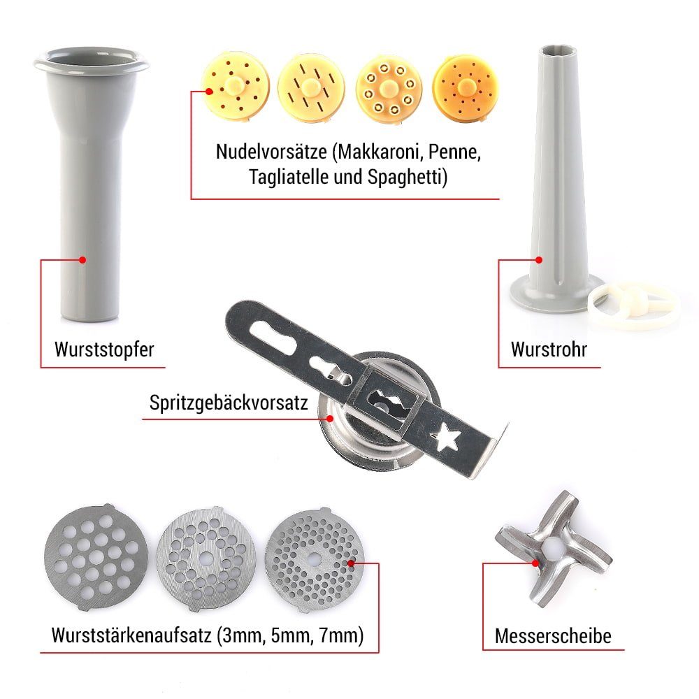 BEM Küchenmaschine Alex, 1800 W, 5 l Schüssel, inkl. umfangreiches Zubehör