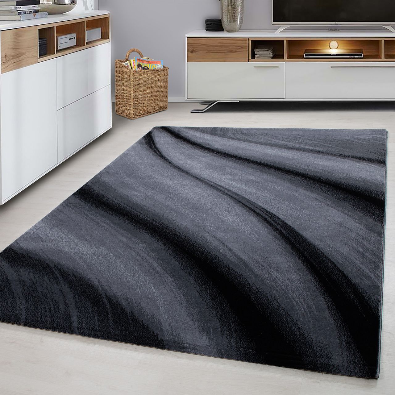 Ayyildiz Teppich, MIAMI 6630, BLACK, 240 x 340 cm