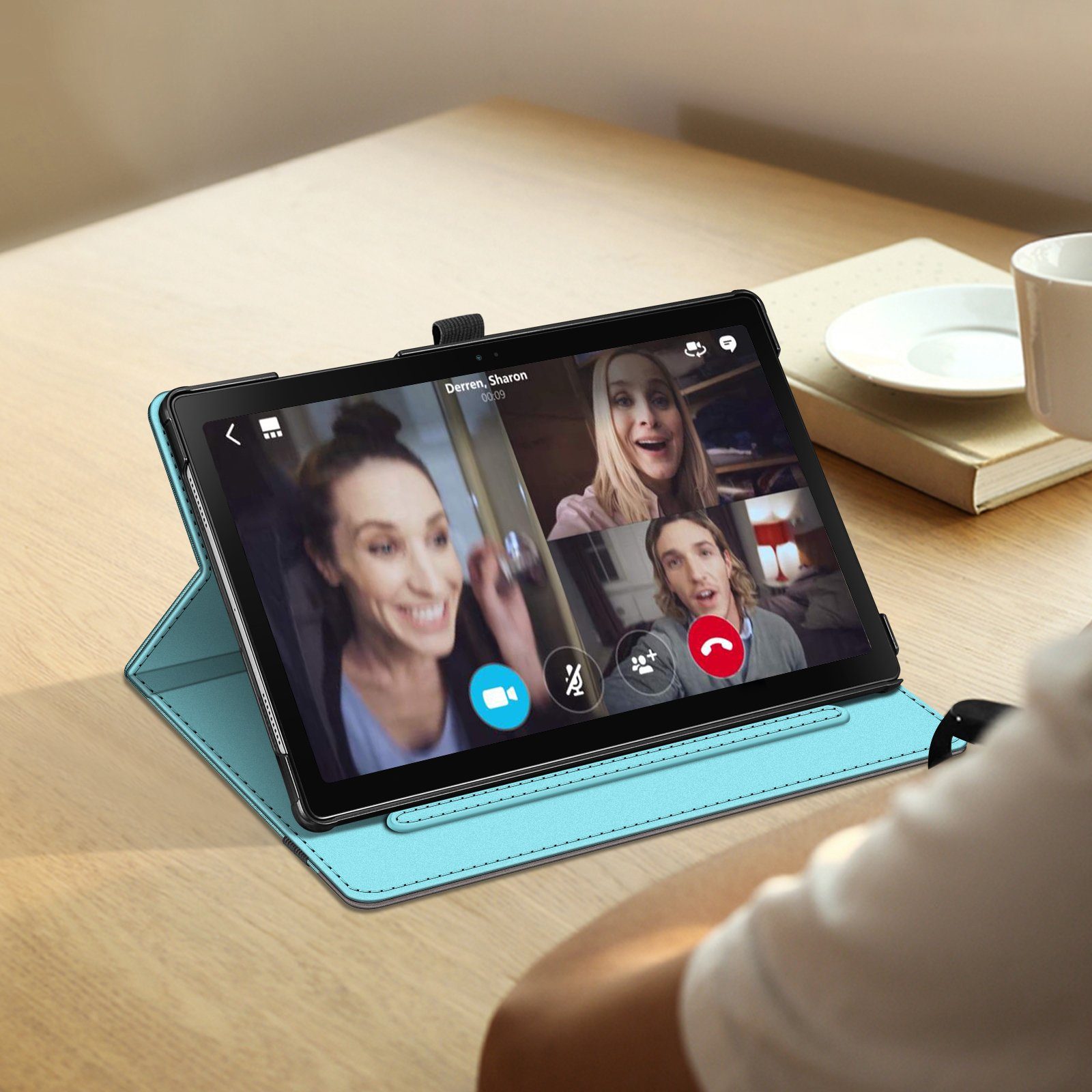 Fintie Tablet-Hülle für Samsung Galaxy Tab A8 10.5 Zoll 2022/2021 SM-X200/X205/X207, Multi-Winkel Folio Hülle Dokumentschlitze, Auto Schlaf/Wach Funktion