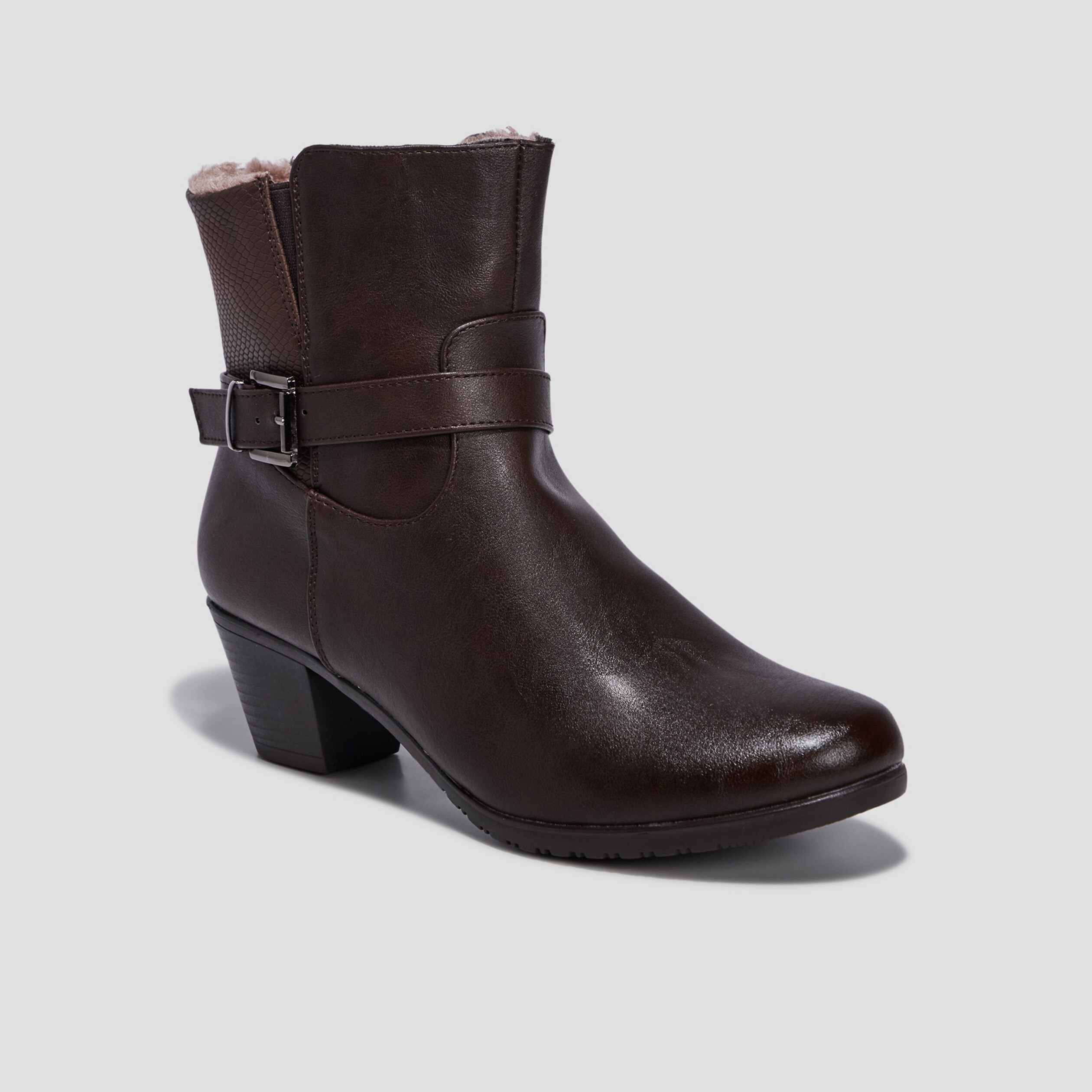 Bottines fourrées marron femme | La Halle