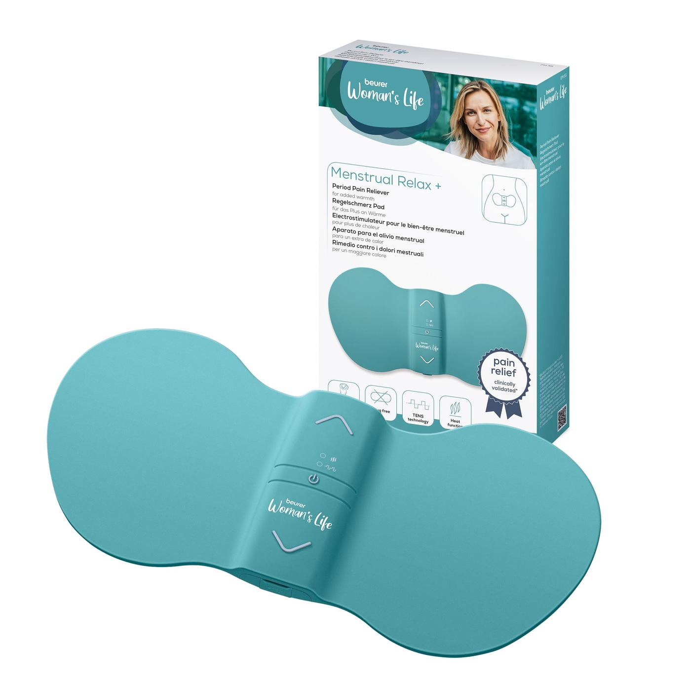 Beurer EM 55 Menstrual Relax+-Menstrual Relax+ zur Linderung von Menstruationsschmerzen mit TENS und Wärme