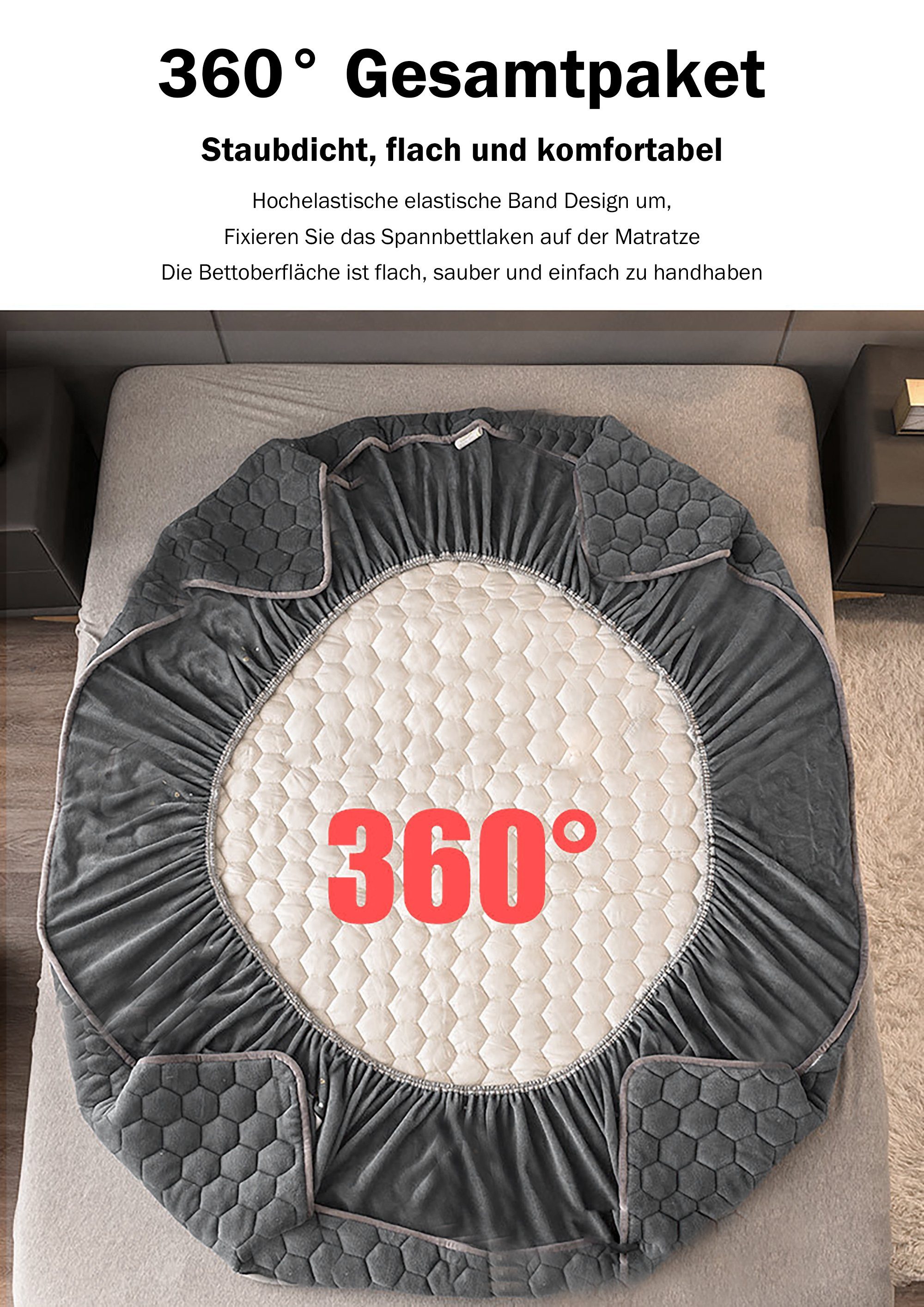Matratzenschoner Spannbetttuch für Kinder und Erwachsene 180*200cm Matratzenschoner KUGI, verdickter Flanell Warmer Matratzenbezug