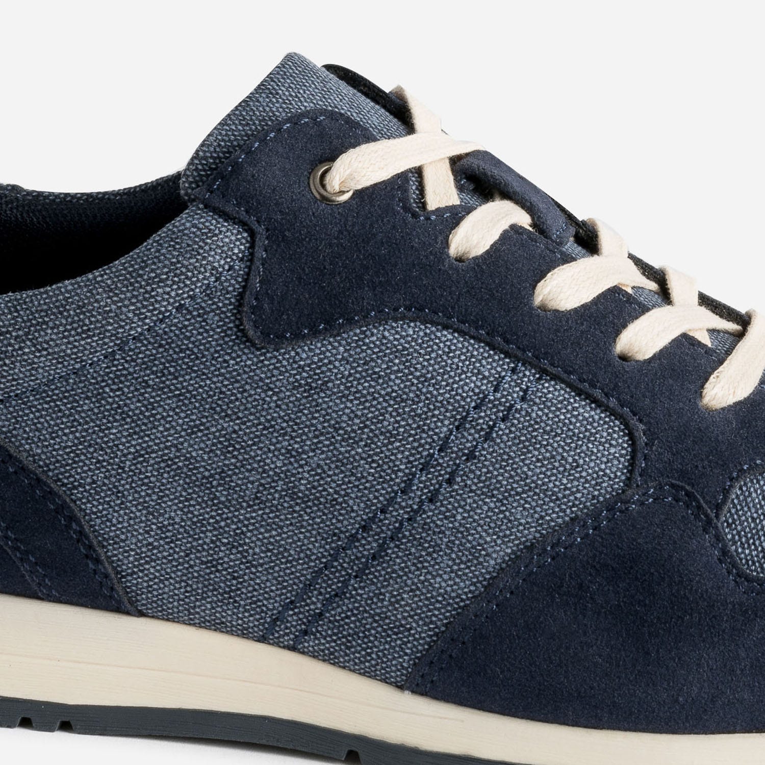 Tennis bleu marine bi matière