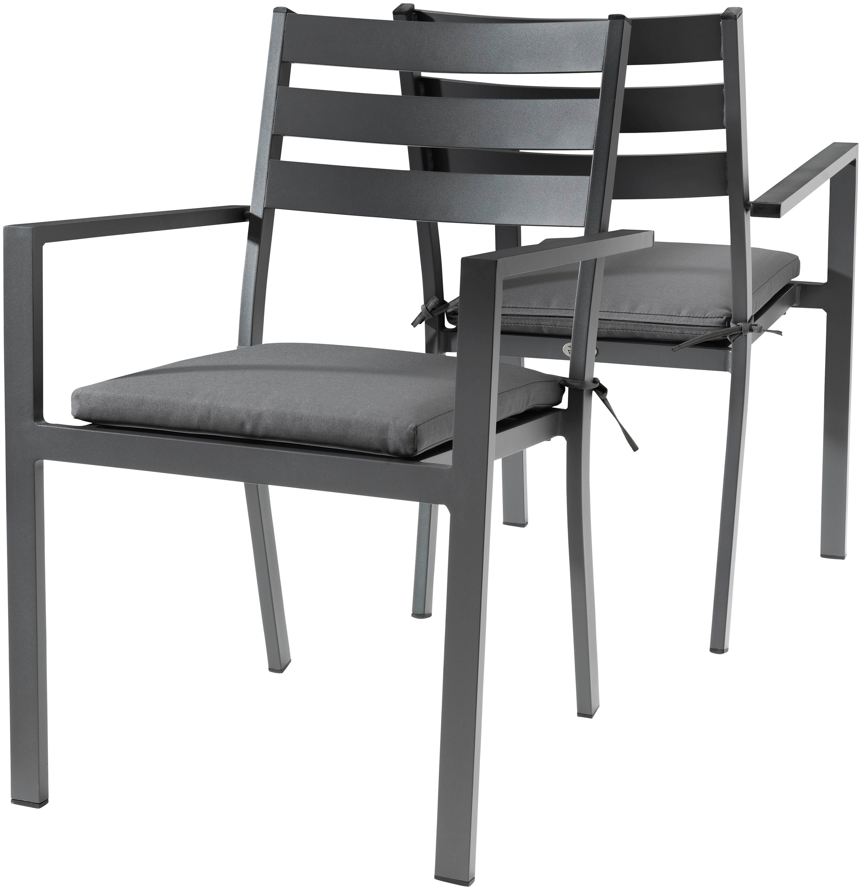 Destiny Gartensessel ARONA (Set, 4-St), Aluminium, inkl. Sitzkissen, anthrazit
