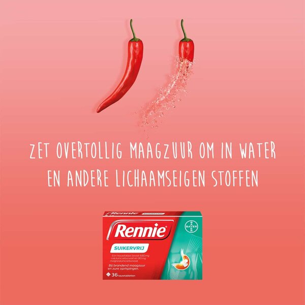 Rennie sokerittomat purutabletit lääke - 36 kpl