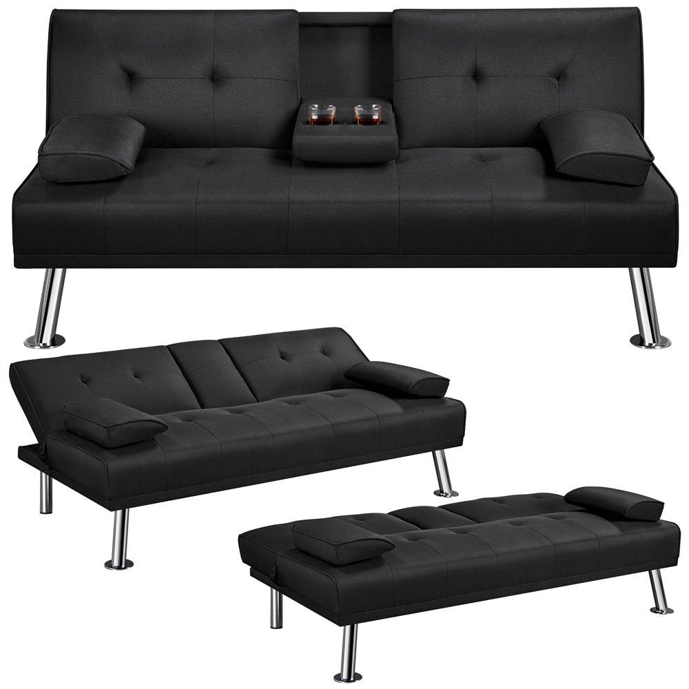 Yaheetech Schlafsofa Klappbares Couch Sofa mit Schlaffunktion Bettsofa, Liegefläche von 167 × 94 cm fürs Wohnzimmer/Schlafzimmer/Gästezimmer