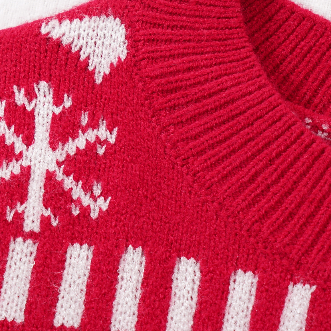 Micky Maus Weihnachtsstrickpullover rot / weiss